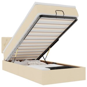 vidaXL Lit ottoman avec matelas crème 90x200 cm tissu