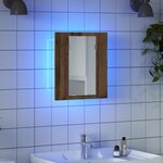 vidaXL Armoire de salle de bain à miroir LED vieux bois 40x12x45 cm
