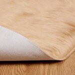 vidaXL Tapis en Peau de Mouton Synthétique Beige 100 x 100 cm