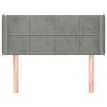 vidaXL Tête de lit avec oreilles Gris clair 93x16x78/88 cm Velours