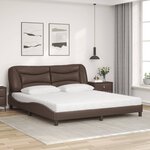 vidaXL Lit avec matelas Hvar marron 180x200 cm similicuir