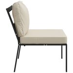 vidaXL Chaises de jardin et coussins sable lot de 2 60x74x79 cm acier