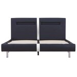 vidaXL Cadre de lit avec LED sans matelas noir 140x200 cm similicuir