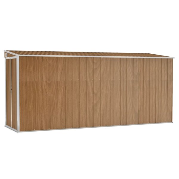 vidaXL Abri de jardin mural marron 118 x 382 x 178 cm Acier galvanisé