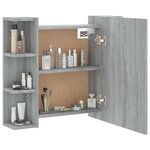 vidaXL Armoire à miroir avec LED Sonoma gris 70x16 5x60 cm