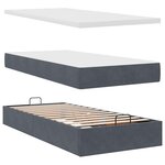 vidaXL Cadre de lit ottoman et matelas gris foncé 90x200 cm velours