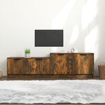 vidaXL Meuble TV Chêne fumé 158 5x36x45 cm Bois d'ingénierie