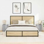 VidaXL Tables de chevet avec lumières LED 2 Pièces sonoma gris 38x34x50cm