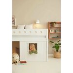 Flexa WHITE Lit mi-hauteur avec echelle inclinee 90 x 200 cm Facades cabane cadre blanc Barriere de securite classique Blanc