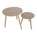 Lot de 2 Tables gigognes rondes en bois - L 48 x P 48 x H 45 cm