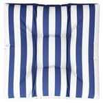 vidaXL Coussin de palette rayures bleues et blanches 80x80x12 cm tissu