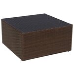 vidaXL Chaise de jardin avec tabouret Marron Résine tressée
