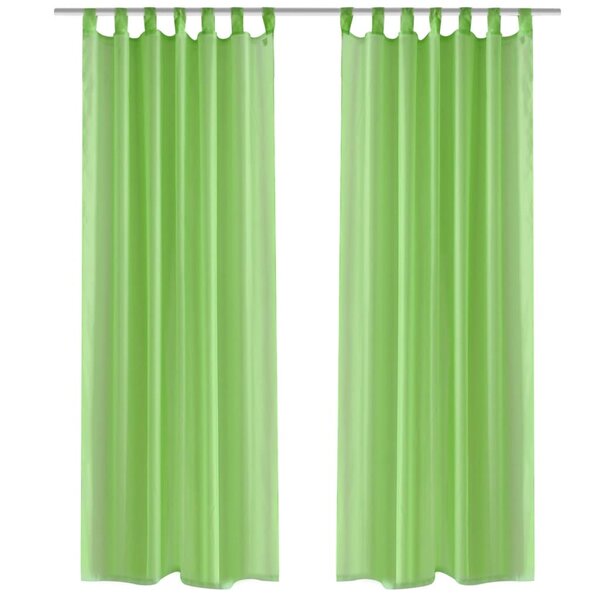 vidaXL Rideau fin Vert pomme 140x225 cm 2 Pièces