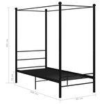 vidaXL Cadre de lit à baldaquin sans matelas noir métal 90x200 cm