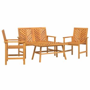 vidaXL Ensemble de salon de jardin 4 Pièces Marron Bois d'Acacia Massif