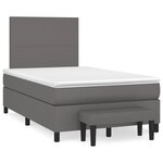 vidaXL Sommier à lattes de lit avec matelas gris 120x190 cm similicuir
