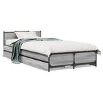 vidaXL Cadre de lit et tiroirs sonoma gris 100x200cm bois d'ingénierie