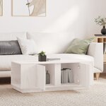 vidaXL Table basse Blanc 110x50x40 cm Bois massif de pin