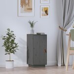 vidaXL Buffet Gris 34x40x75 cm Bois massif de pin