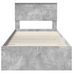 vidaXL Cadre de lit Gris béton 90 x 200 cm Bois d'ingénierie