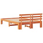 vidaXL Cadre de Lit en Bois de Pin Brun ciré Bois massif 135 x 190 cm