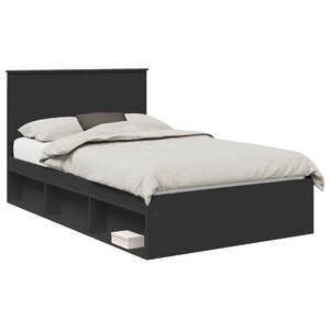 vidaXL Cadre de lit Noir 120 x 190 cm Bois de pin massif
