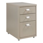 Caisson de bureau armoire meuble de rangement à roulettes acier 48 x 28 x 41 cm camel 03_0009118