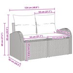 vidaXL Ensemble de Canapés de Jardin 6 pièces avec Coussins Noir Poly Rattan
