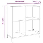 vidaXL Armoire à disques blanc 84 5x38x89 cm bois d'ingénierie