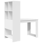 vidaXL Bureau avec étagère Blanc 122 x 67 x 145 cm Bois d'ingénierie