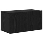 vidaXL Meuble TV mural 4 Pièces Chêne noir Bois d'ingénierie