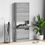 vidaXL Armoire à chaussures Sonoma gris 59x17x150 cm Bois d'ingénierie