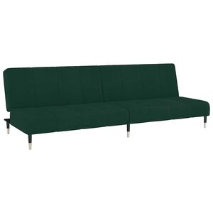 vidaXL Canapé-lit à 2 places vert foncé velours