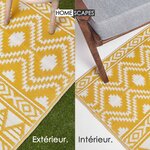 Tapis extérieur terrasse réversible - Tapis de jardin imperméable et résistant UV - Anna - Jaune - 75x200 cm - HOMESCAPES
