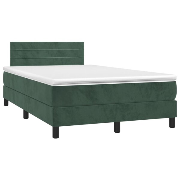 vidaXL Sommier à lattes de lit avec matelas vert foncé 120x190 cm