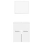vidaXL Ensemble de meubles de salle de bain Blanc Aggloméré