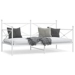vidaXL Lit de jour sans matelas blanc 100x190 cm acier