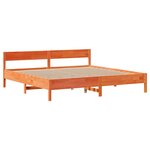 vidaXL Cadre de lit sans matelas cire marron 200x200cm bois pin massif