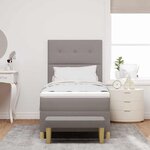 vidaXL Lit à ressorts avec matelas Taupe 90 x 190 cm tissu