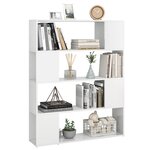 vidaXL Bibliothèque/Séparateur de pièce Blanc brillant 100x24x124 cm