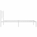 vidaXL Cadre de lit métal avec tête de lit blanc 107x203 cm
