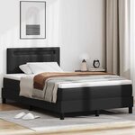 vidaXL Lit Box Spring avec matelas noir  120x200 cm  simili cuir