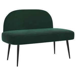 vidaXL Banc rembourré avec dossier Vert foncé 110 x 60 x 76 cm Velours