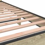 vidaXL Cadre de lit chêne sonoma 140x190 cm bois d'ingénierie et métal