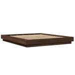 vidaXL Cadre de lit avec lumières LED chêne marron 150x200 cm