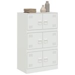 vidaXL Buffet blanc 67x39x107 cm acier
