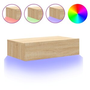 vidaXL Meuble TV avec éclairage LED chêne sonoma 60x35x15 5 cm