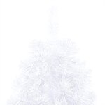 vidaXL Demi-arbre de Noël artificiel pré-éclairé et boules blanc 150cm