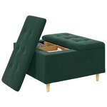 vidaXL Pouf de rangement Vert foncé 80 x 80 x 45 cm Velours