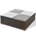 vidaXL Salon de jardin 5 Pièces avec coussins Résine tressée Marron